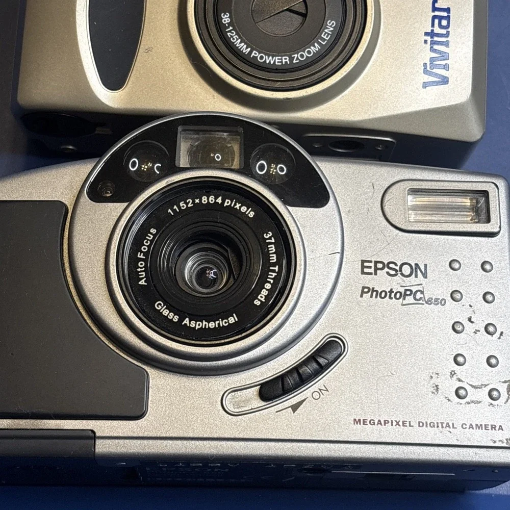 Lot of 3 Cameras – Canon BF-800, Vivitar PZ3125, Epson PhotoPC 650 – Untested